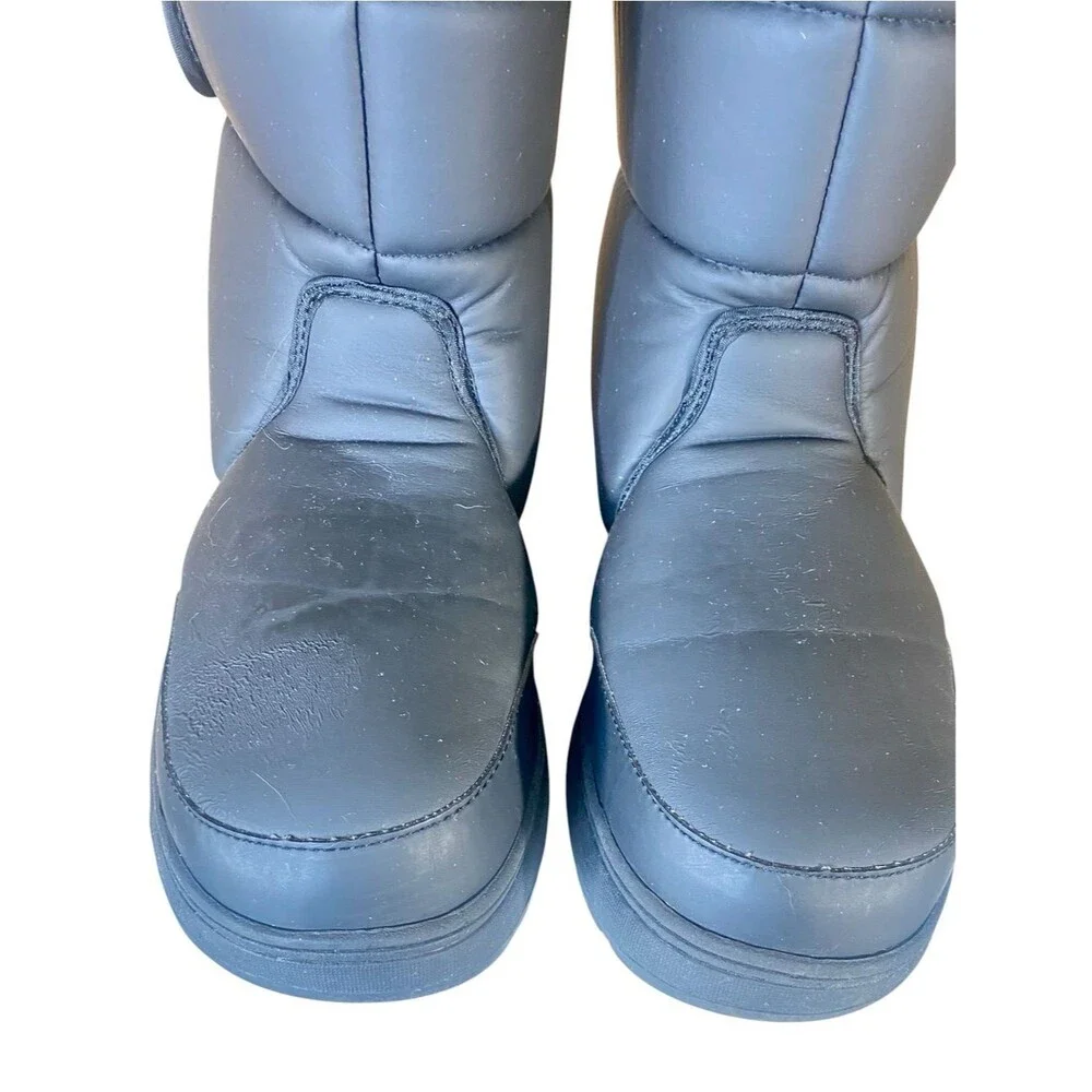BA Sport Black Puffer Snow Boots Faux Fur Trim Style Travler SZ 11 Rear Closure